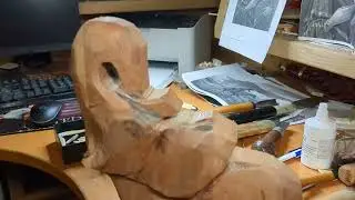 В гостях у резчика. Слон.