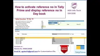 How to activate reference no in Tally Prime and display reference no in Daybook AGSTECH TDL Learning