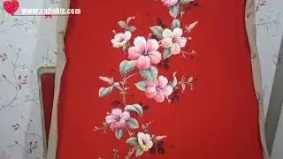 How to Paint Hibiscus Flowers on a Red Shirt by Coloring the First White Textile Base