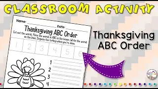 Thanksgiving Activities - ABC Order Cut and Paste Activity | November Printables