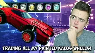 TRADING ALL OF MY PAINTED KALOS WHEELS FOR LOADS OF KEYS! | Rocket League W/ MagicalGamer
