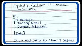 leave of absence application for office | Leave application for office |application for office leave
