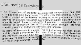Assessing Grammar