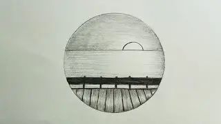 How to draw Circle scenery - easy drawing for Beginners