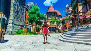 Walking in a Fantasy Medieval Village