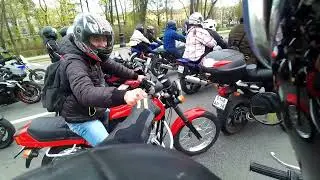 Открытие #мотосезона #2024 от первого лица на #мотоцикле #jawa (прохват в колонне)