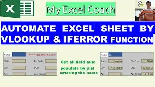 Automate Excel sheet using Vlookup & IFERROR FUN,enter the key field others fields will populate