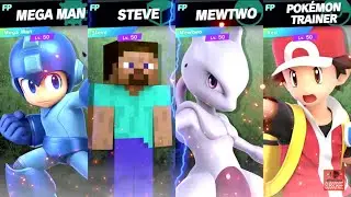 Super Smash Bros Ultimate Amiibo Fights 11pm Mega Man v Steve v Mewtwo v Red