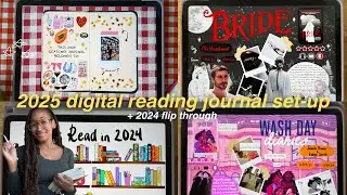 2025 digital reading journal set-up + 2024 flip through