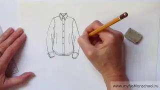 Myfashionschool. Технический рисунок. Рисуем блузу с удлиненной спинкой без манекена