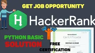Hackerrank Python Solutions|Hackerrank  Free  Skill Certification |