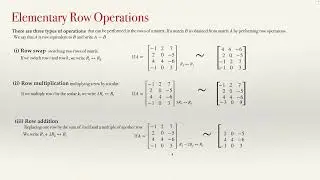 Elementary row operations and matrices