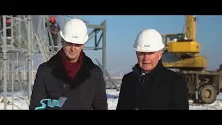 Строительные работы на участке грузового комплекса SkyWay