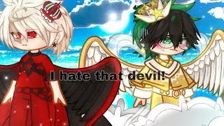 I hate that devil! [ Afterlife AU ] Angel x Devil || Bk & Dk || 💚🪶🧡