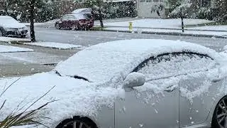 Snowing in Fontana California