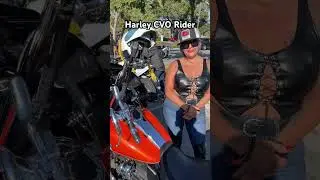 Female Harley CVO Rider Joins Massive Group Ride