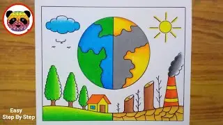 Environment Day Drawing / World Environment Day Poster Drawing / Save Environment Drawing Easy