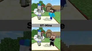 Baby Steve VS Bad Villager. Story on the Playground. 