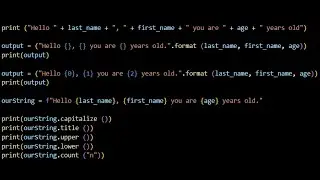 Python Lesson 3  - Customize Strings