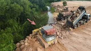 Part.12| Nice Impressive Project Operated Filling Forest Area By Stone From Komatsu Dozers Team