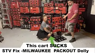 Milwaukee Tool PACKOUT 2-Wheel Cart /Dolly HAS A MAJOR PROBLEM  STV MOD / FIX  48-22-8415 !Giveaway!