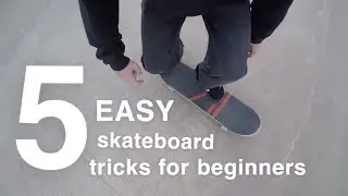 5 EASY BEGINNER SKATEBOARD TRICKS #shorts