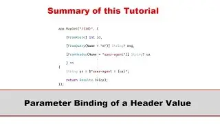 [FromHeader] Parameter Binding of a Header Variable | Web Api with ASPNET Core