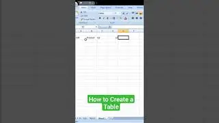 How to Create a Table In Excel