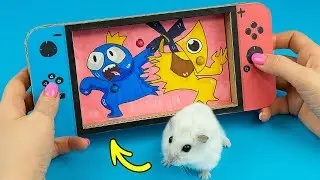 HOW TO DRAW CYAN & YELLOW FOR CARDBOARD GAME | DIY RAINBOW FRIENDS 2