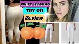 WHITE YOGA LEGGINGS try on for Curvy Girls | ALO YOGA + LULUEMON + VICTORIAS SECRET | Janice Eadie