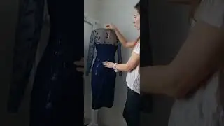Синее вечернее платье