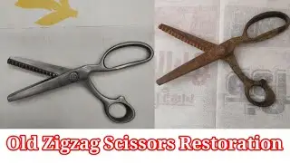 Old Rusty zigzag scissors restoration, antique restoration unique restoration, mechanical magraj
