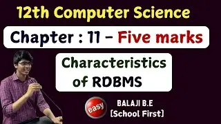 12th Computer Science | Characteristics of RDBMS | Important five mark | Chapter 11