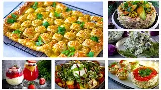 New Year's Eve Menu 2027: 10 courses: 4 salads, 3 appetizers, a pie, and a dessert! A big New Yea...