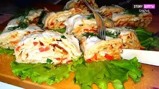 КРУТАЯ и БЫСТРАЯ  закуска - рулетики с курицей в лаваше!