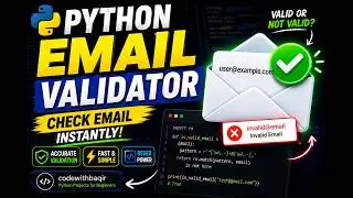 Project#2🚀 Python Email Validator Project for Beginners | Python Mini Project| Step-by-Step Tutorial