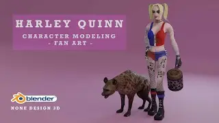 Harley Quinn Blender Character Modeling - Fan Art -