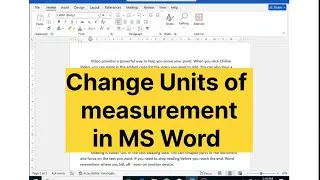How to Change Units in ms word تبدیل واحد اندازه‌گیری خط‌کش در ورد 