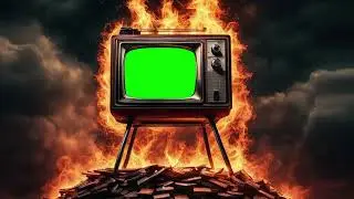 TV FIRE GREEN SCREEN