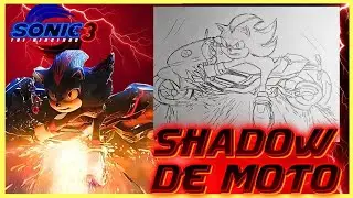 Como desenhar o shadow na moto ( SONIC 3 o filme )- passo a passo/tutorial