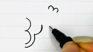 How to Draw Working-out Penguin from Number 333 Very Easy