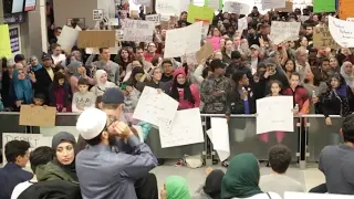 Protest Against Travel Ban at DFW Airport