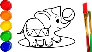 Elephant Drawing for kids/ How to draw an elaphant / Coloring Book