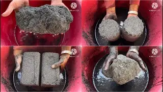 Pure charcoal water crumbling ##satisfying
