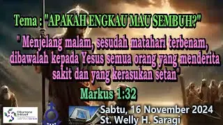Renungan Harian ,   16 November 2024  HKBP Bandung Reformanda
