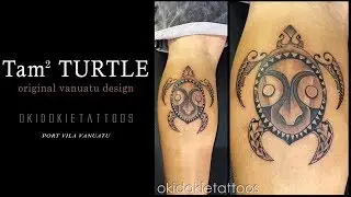 Vanuatu Design island turtle tattoo