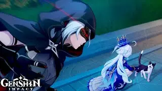 【CN Dub / ENG Sub】Arlecchino Knave Attack Furina Hydro Archon | Archon Quest | Genshin Impact v4.1