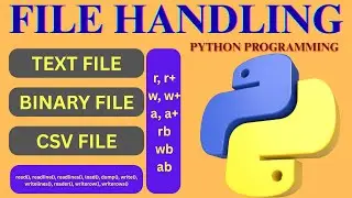 file handling in python programming |text file, binary file & csv file