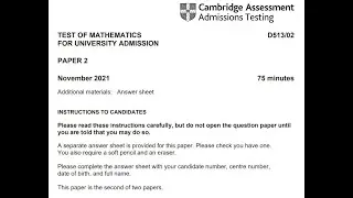 TMUA 2021 Paper 2