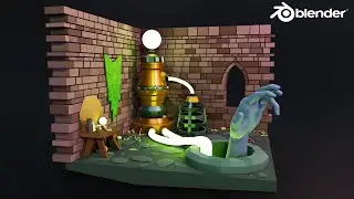The Evil Necromancer's Lair Blender 3D Environment Timelapse